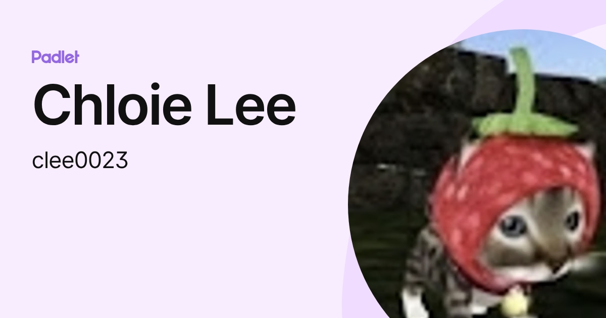Chloie Lee (clee0023) profile | Padlet
