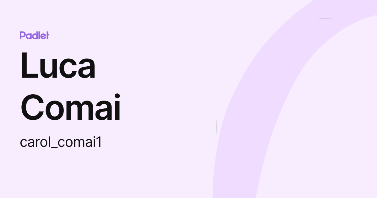 Luca Comai Lecture Luca Comai (carol_comai1) profile | Padlet