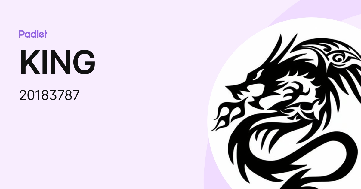 KING (20183787) profile | Padlet