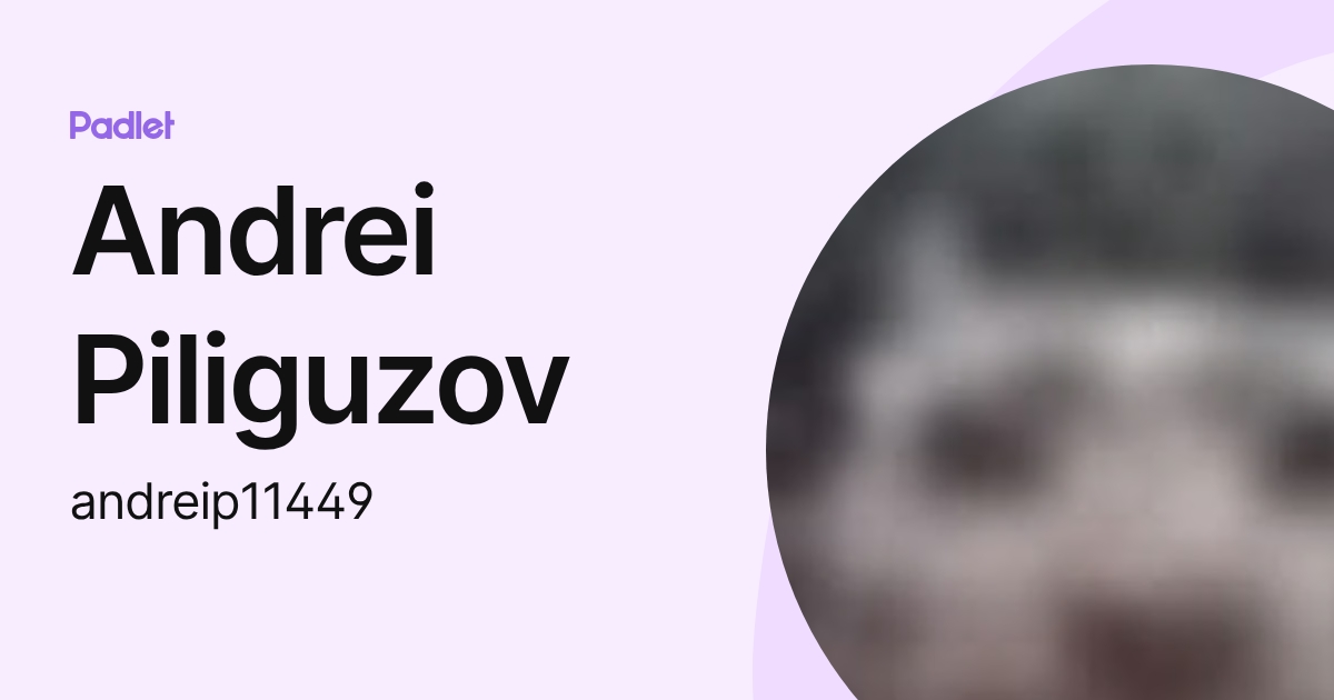 Andrei Piliguzov (andreip11449) profile | Padlet