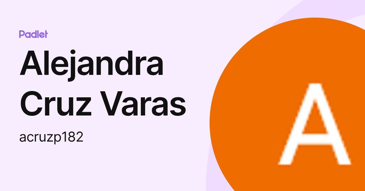Alejandra Cruz Varas (acruzp182) profile | Padlet