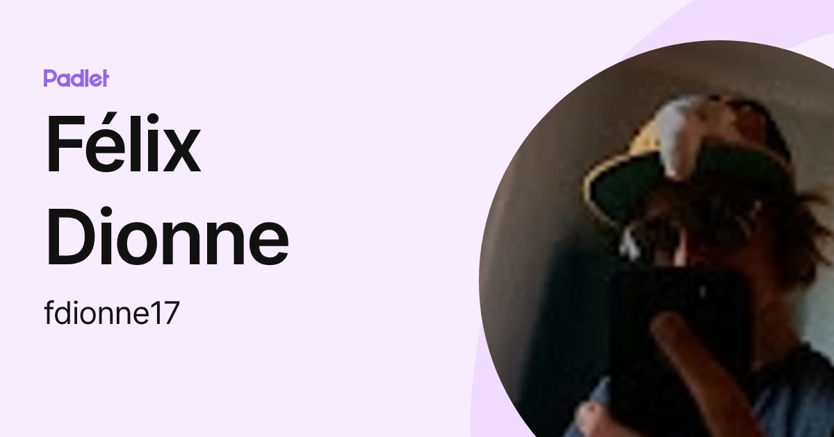 Félix Dionne (fdionne17) profile | Padlet