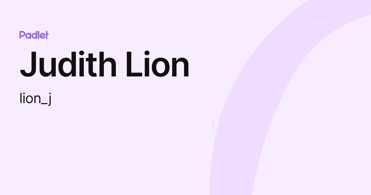 Judith Lion (lion_j) profile | Padlet