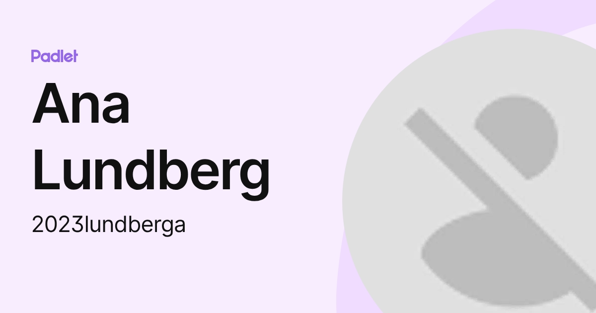 Ana Lundberg (2023lundberga) profile | Padlet