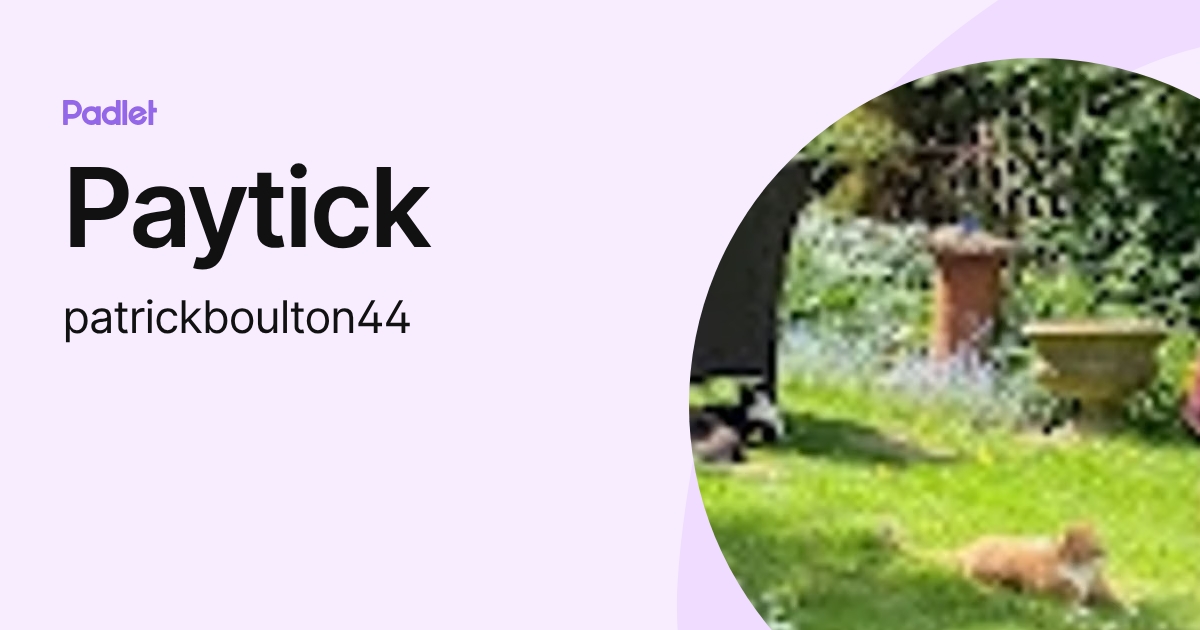 Paytick (patrickboulton44) profile | Padlet
