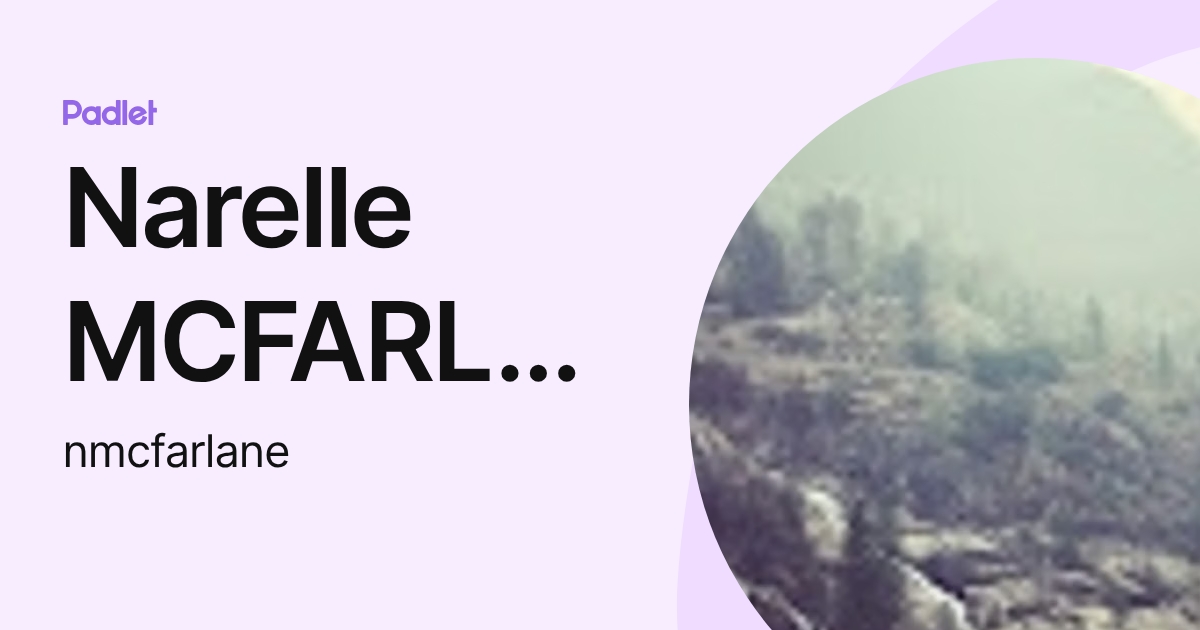 Narelle MCFARLANE (nmcfarlane) profile | Padlet