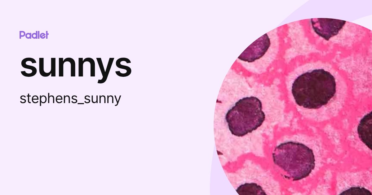 sunnys (stephens_sunny) profile | Padlet
