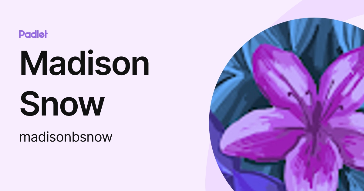 Madison Snow (madisonbsnow) profile | Padlet