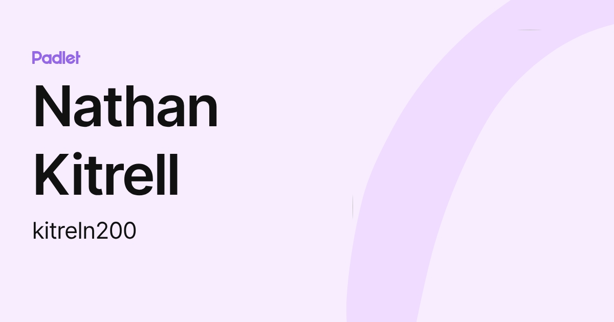 Nathan Kitrell (kitreln200) profile | Padlet