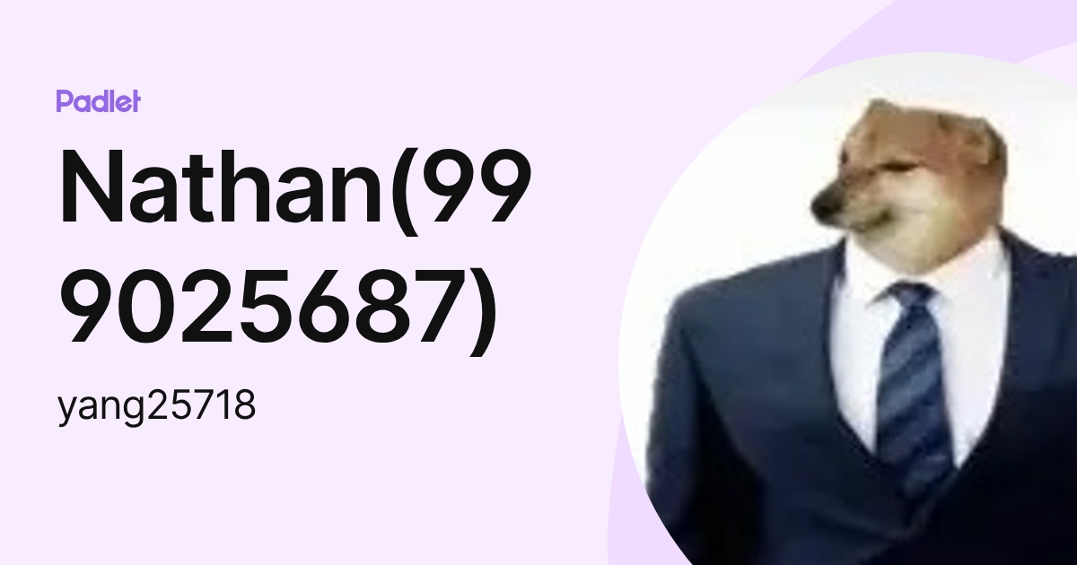 Nathan(999025687) (yang25718) profile | Padlet