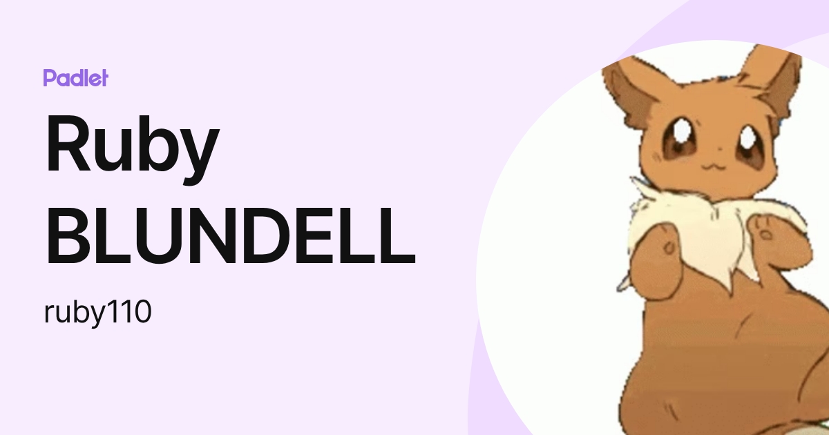 Ruby BLUNDELL (ruby110) profile | Padlet