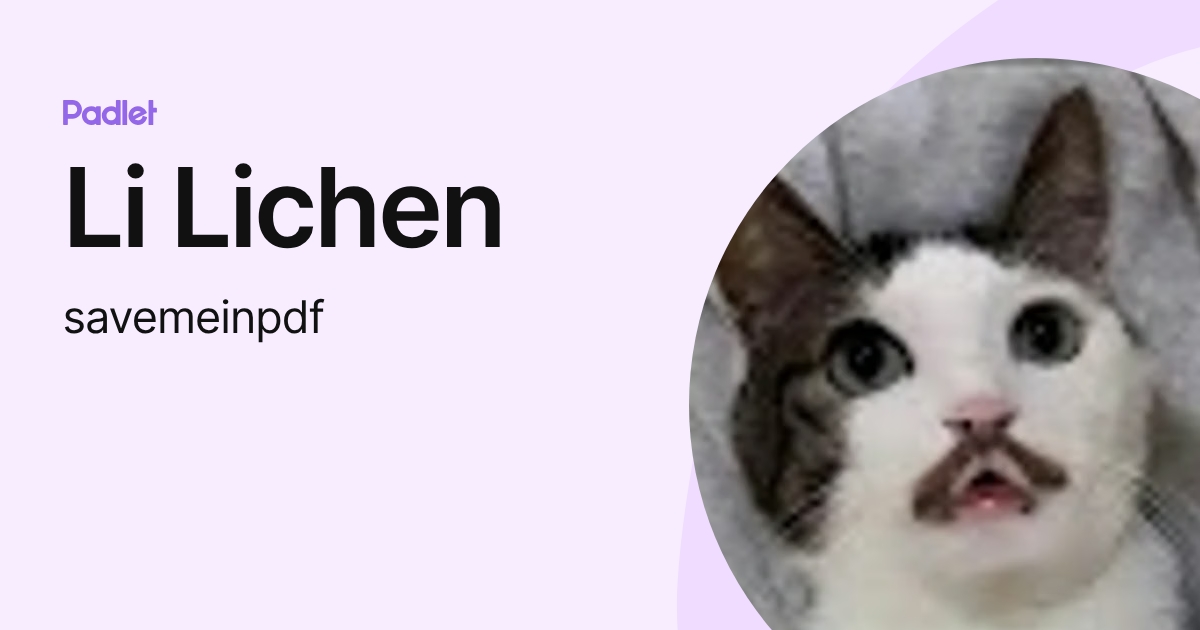 Li Lichen (savemeinpdf) profile | Padlet