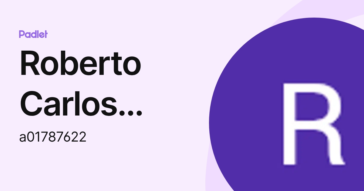 Roberto Carlos Castro Aguilar (a01787622) profile | Padlet