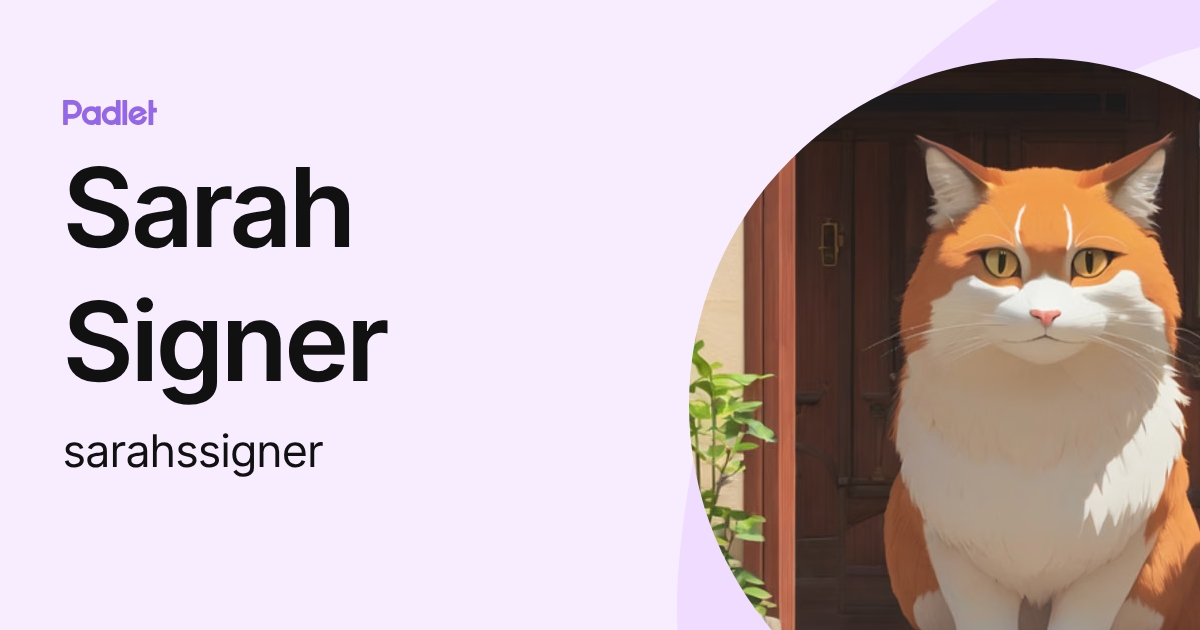 Sarah Signer (sarahssigner) profile | Padlet