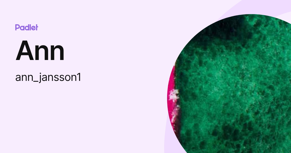Ann (ann_jansson1) profile | Padlet