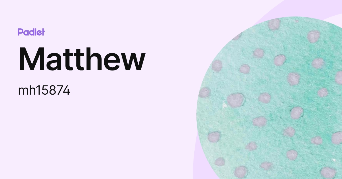 Matthew (mh15874) profile | Padlet