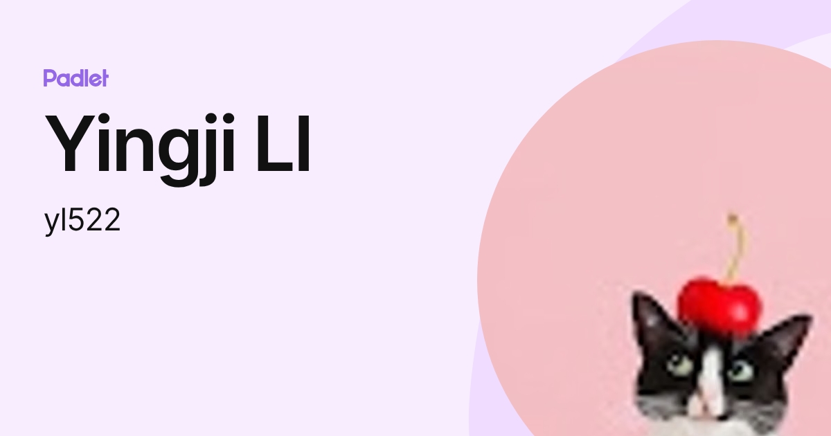 Yingji LI (yl522) profile | Padlet