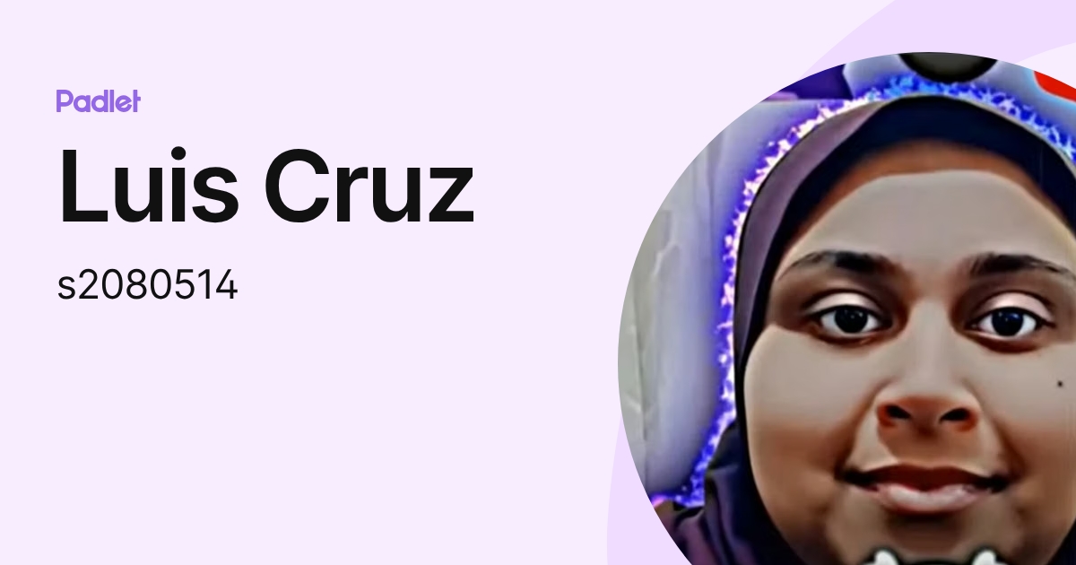 Luis Cruz (s2080514) profile | Padlet