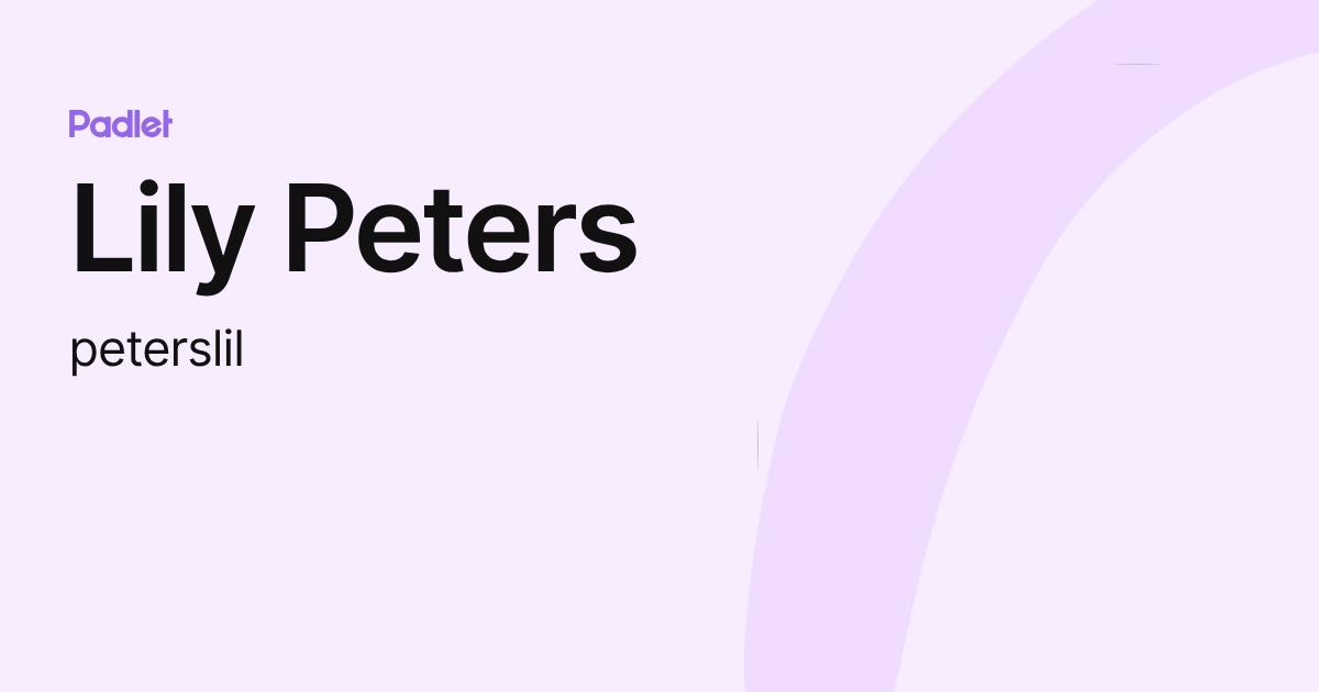 Lily Peters (peterslil) profile | Padlet