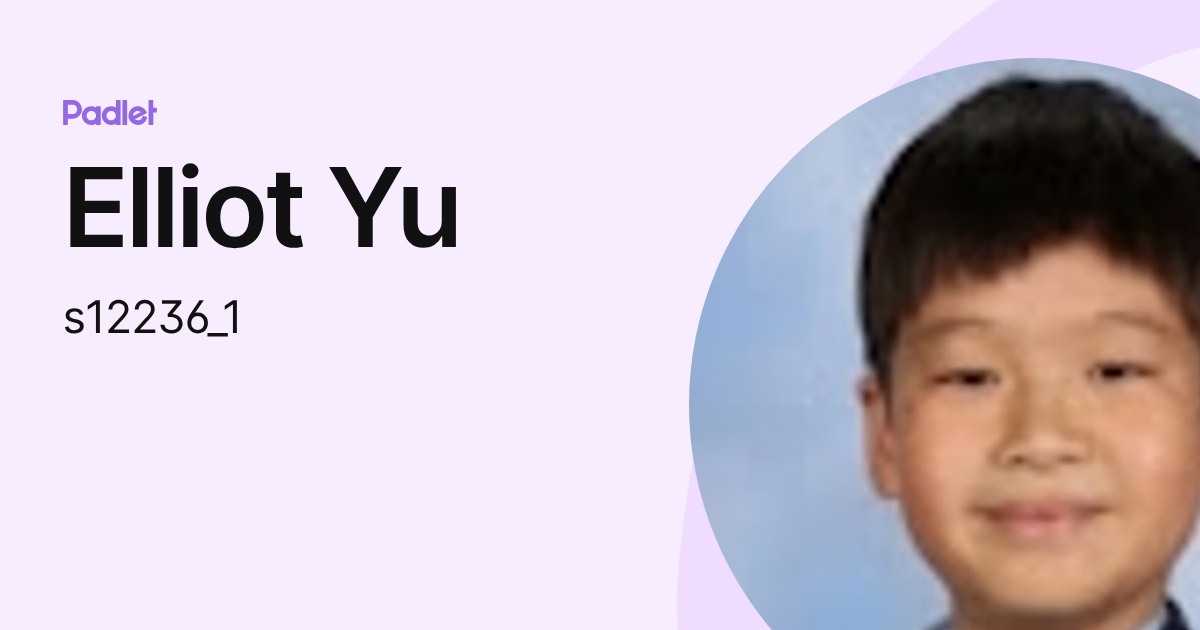 Elliot Yu (s12236_1) profile | Padlet