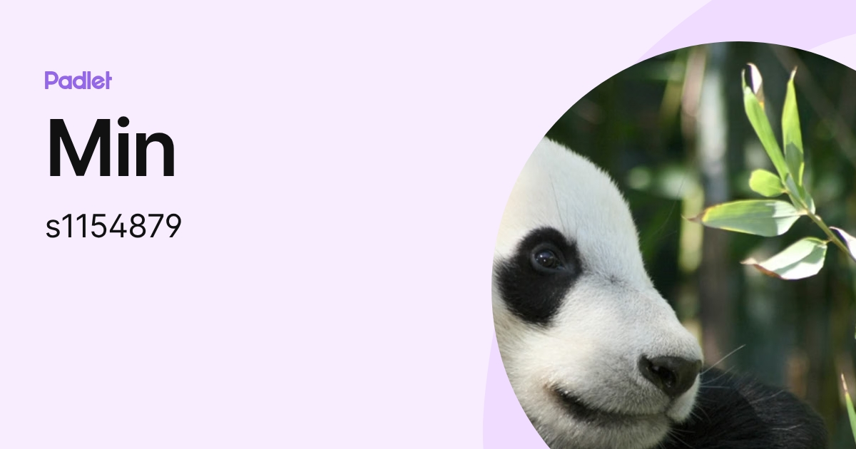 Min (s1154879) profile | Padlet
