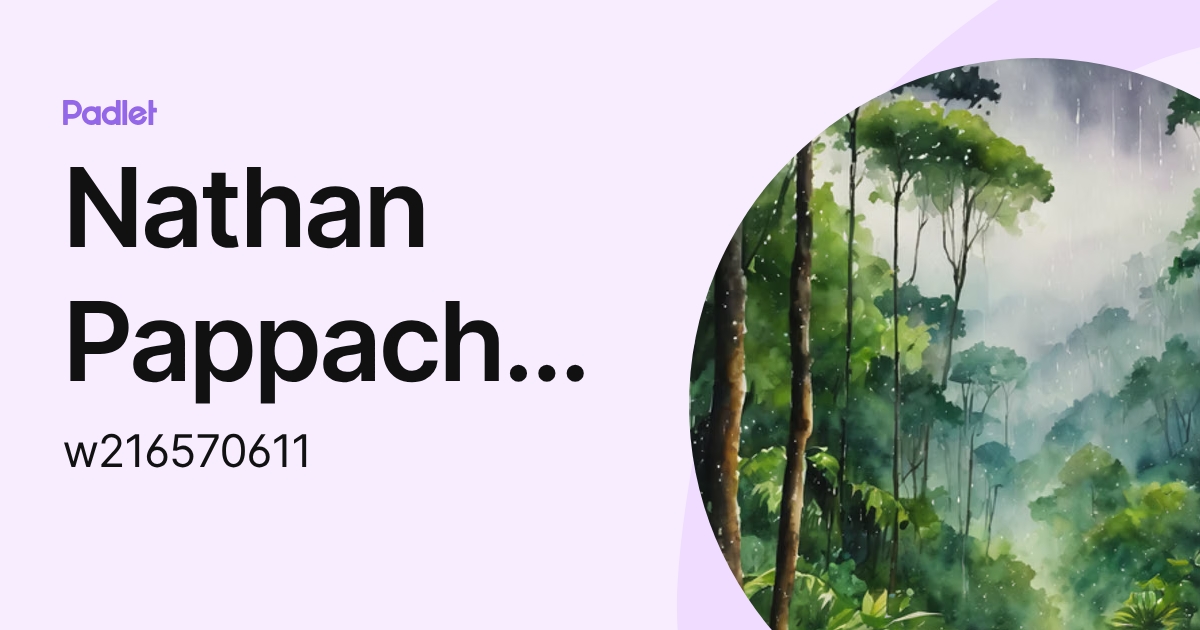 Nathan Pappachan (w216570611) profile | Padlet
