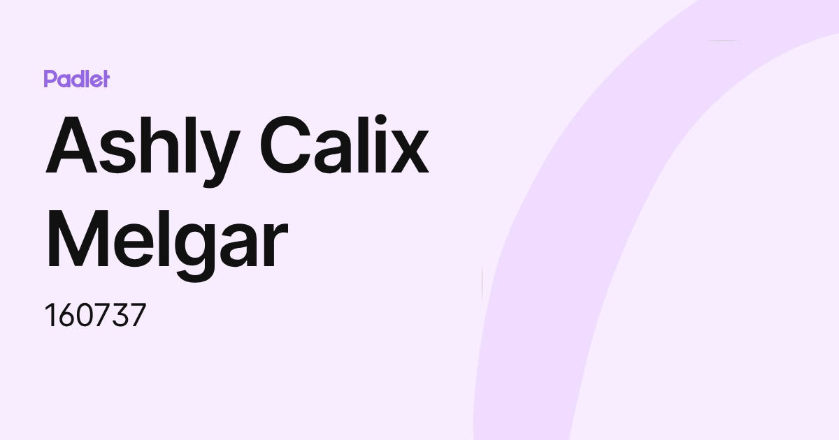 Ashly Calix Melgar (160737) profile | Padlet