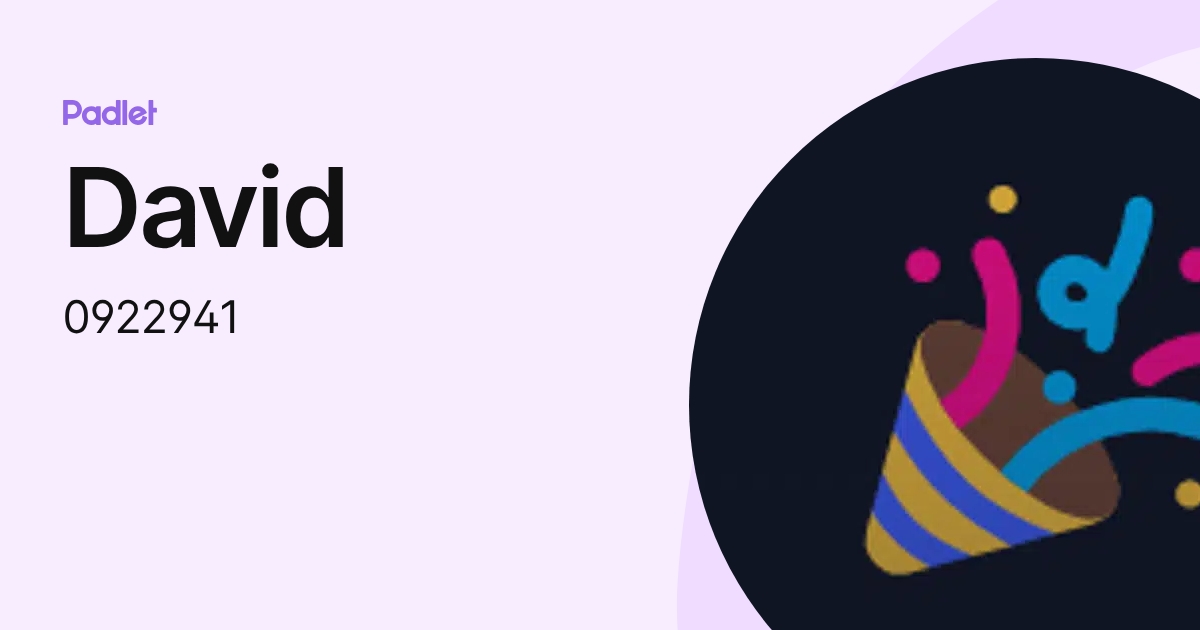 David (0922941) profile | Padlet