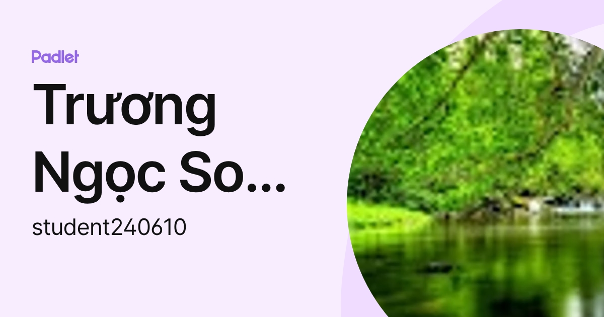 Trương Ngọc Song Hà (student240610) profile | Padlet