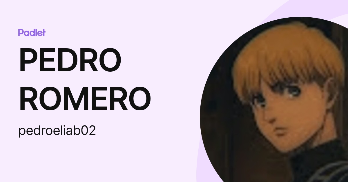PEDRO ROMERO (pedroeliab02) profile | Padlet