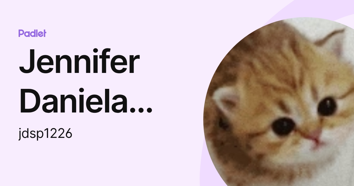 Jennifer Daniela dos Santos Pereira (jdsp1226) profile | Padlet