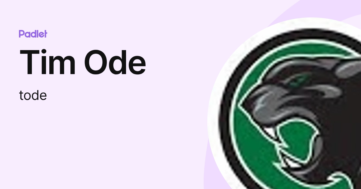 Tim Ode (tode) profile | Padlet