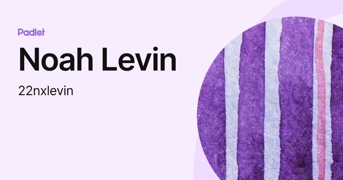 Noah Levin (22nxlevin) profile | Padlet