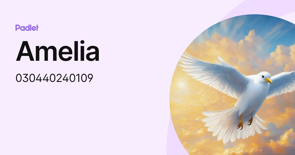 Amelia (030440240109) profile | Padlet