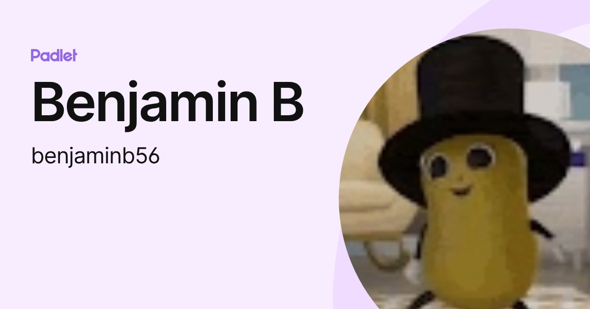 Benjamin B (benjaminb56) profile | Padlet