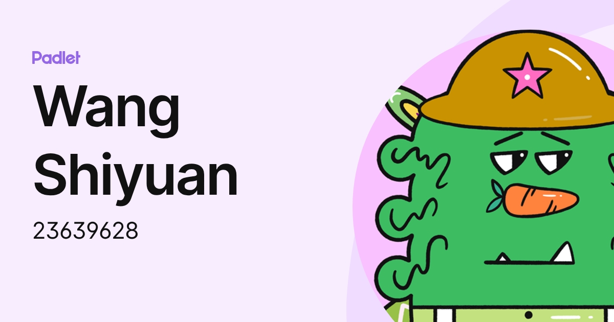 Wang Shiyuan (23639628) profile | Padlet