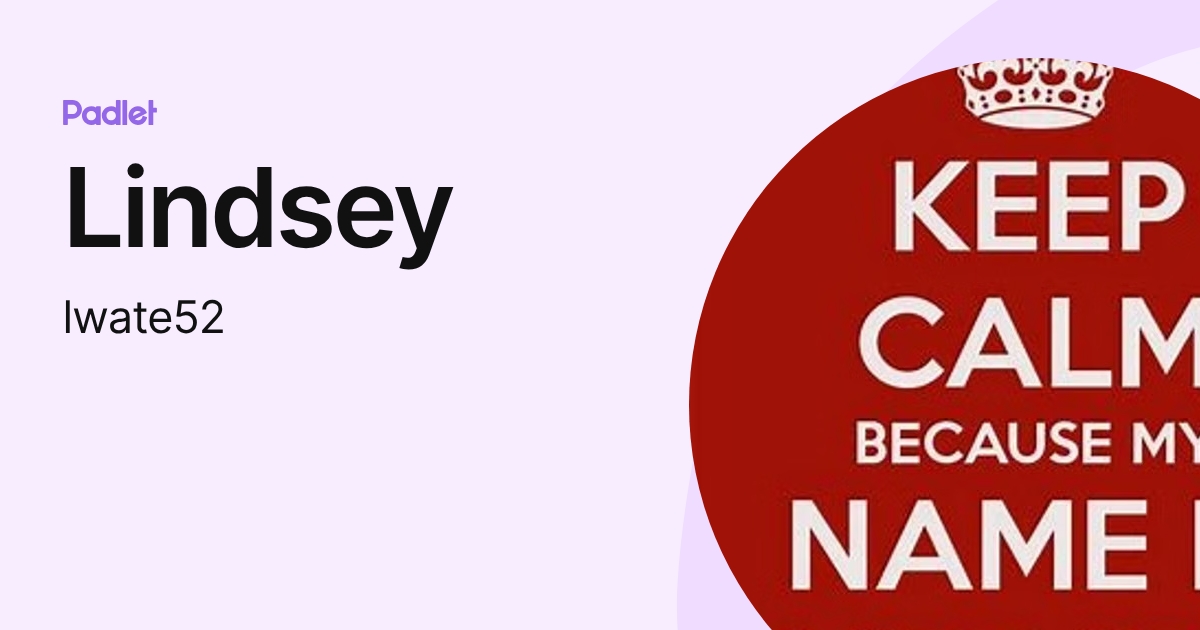Lindsey (lwate52) profile | Padlet