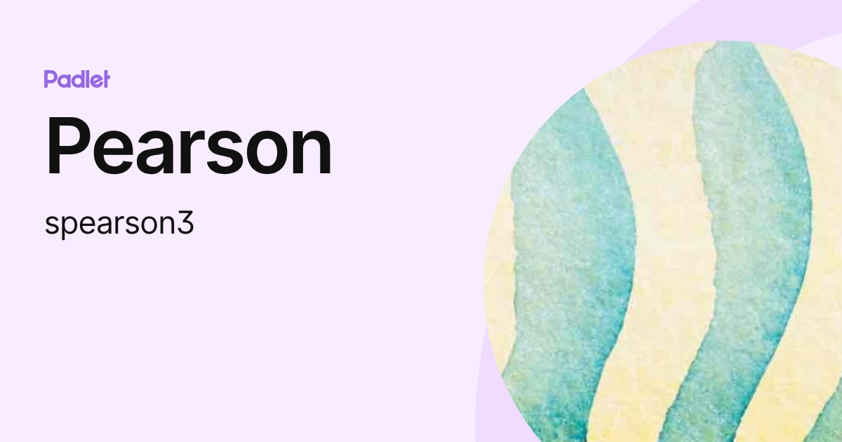 Pearson (spearson3) profile | Padlet
