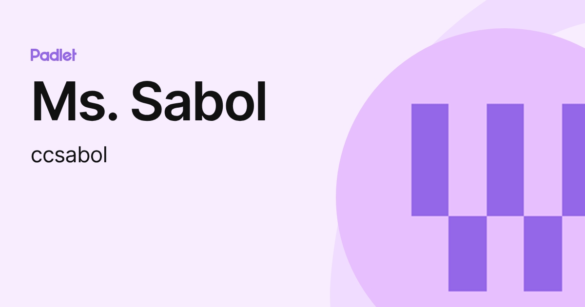 Ms. Sabol (ccsabol) profile | Padlet