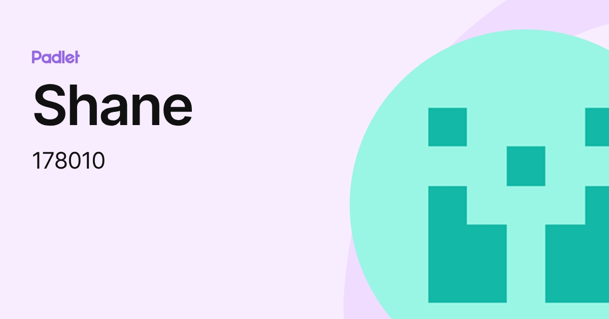 Shane (178010) profile | Padlet