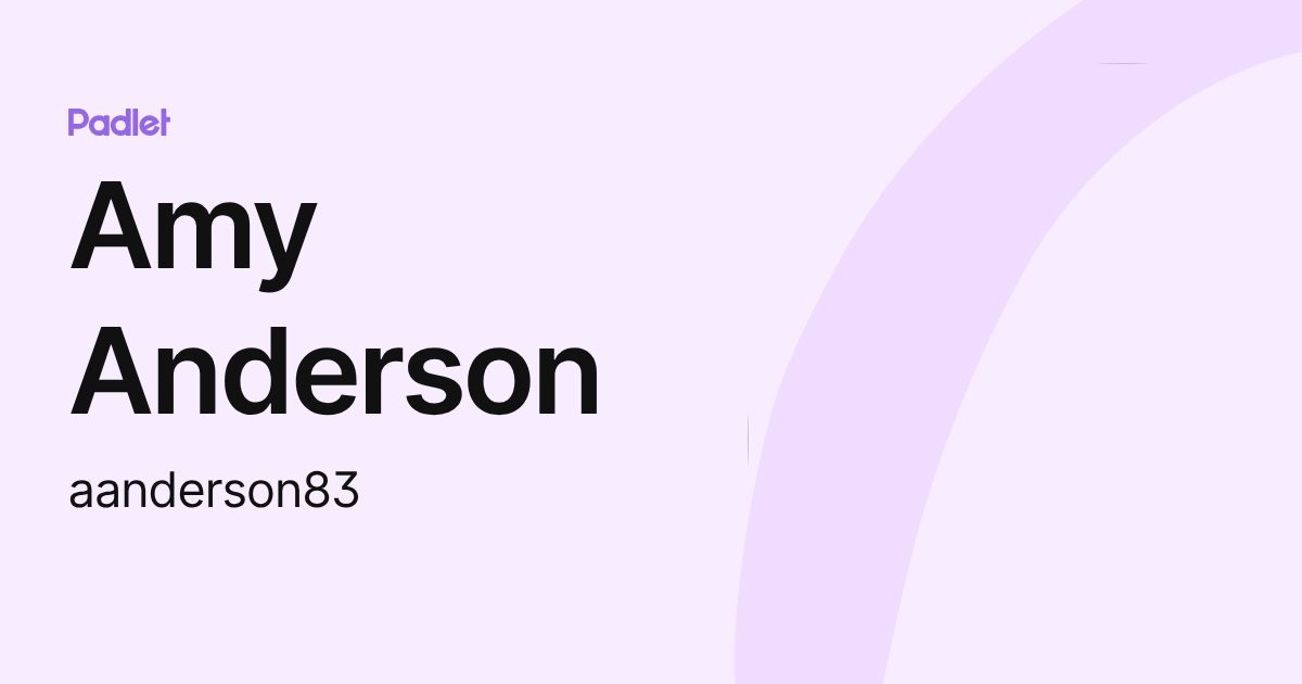 Amy Anderson (aanderson83) profile | Padlet