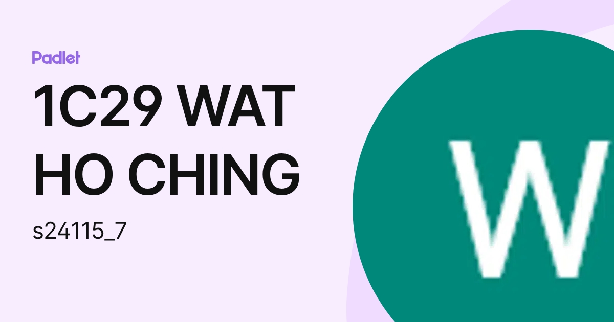 1C29 WAT HO CHING (s24115_7) profile | Padlet