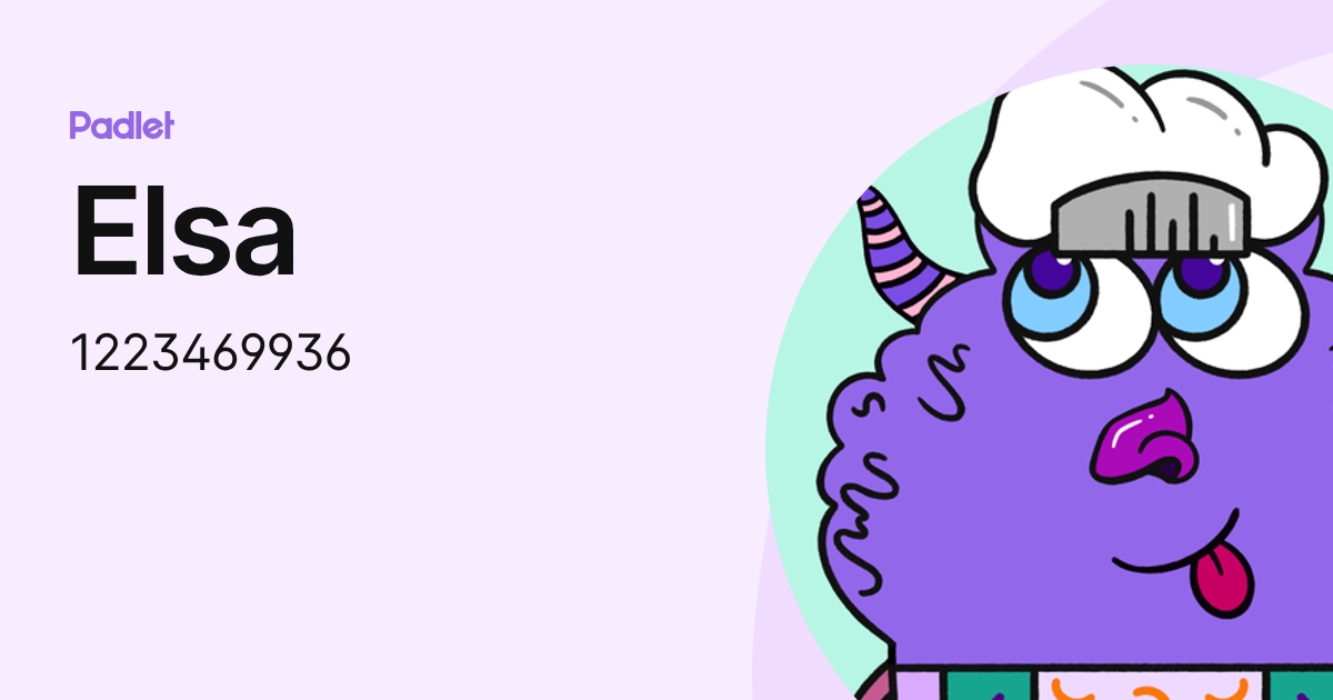 Elsa (1223469936) profile | Padlet