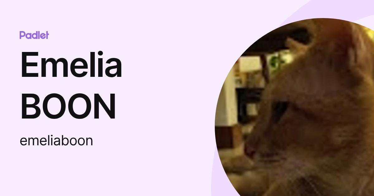 Emelia BOON (emeliaboon) profile | Padlet