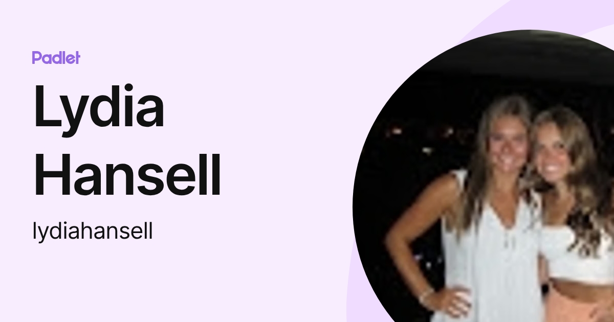 Lydia Hansell (lydiahansell) profile | Padlet
