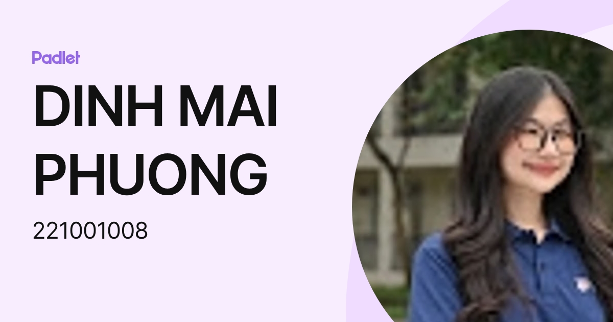 DINH MAI PHUONG (221001008) profile | Padlet