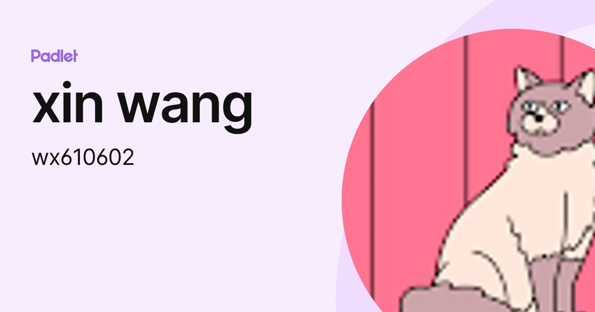 xin wang (wx610602) profile | Padlet