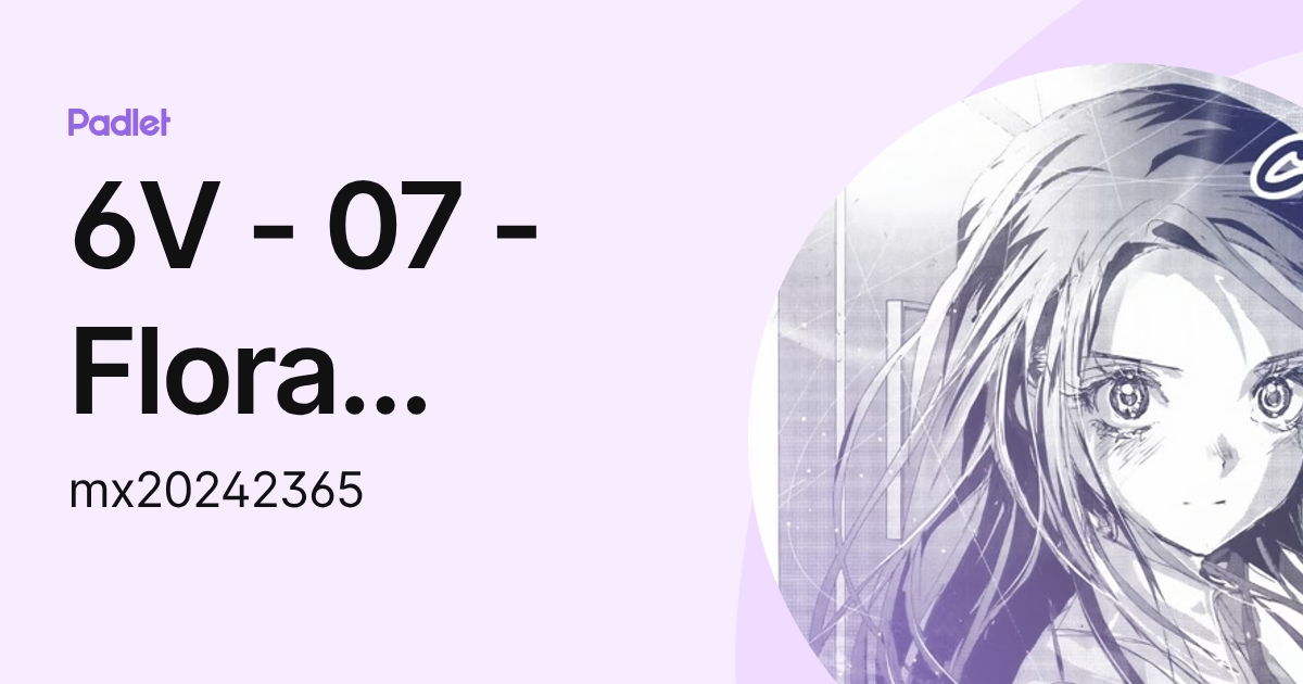 6V - 07 - Flora HUNG - 孔靜愉 (mx20242365) profile | Padlet