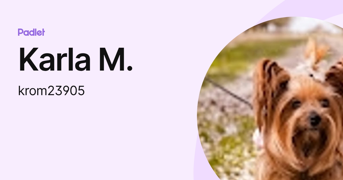 Karla M. (krom23905) profile | Padlet