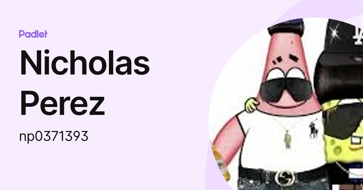 Nicholas Perez (np0371393) profile | Padlet